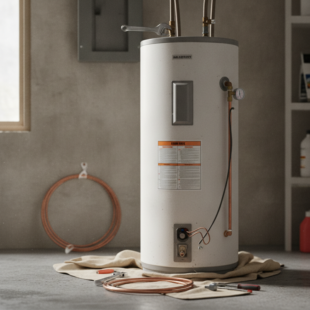 Tank Water Heater Repair - No Face and No Text